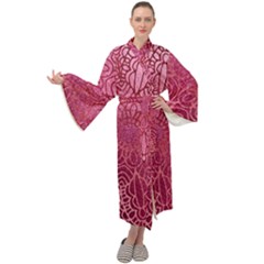 Pink Mandala Glitter Bohemian Girly Glitter Maxi Velvet Kimono by Semog4