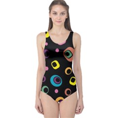 Abstract-background-retro-60s-70s One Piece Swimsuit by Semog4