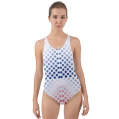 Dots-pointillism-abstract-chevron Cut-out Back One Piece Swimsuit by Semog4
