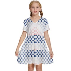 Dots-pointillism-abstract-chevron Kids  Short Sleeve Tiered Mini Dress by Semog4