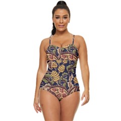 Leaves Flowers Background Texture Paisley Retro Full Coverage Swimsuit by Salman4z
