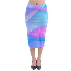Colorful Blue Purple Wave Midi Pencil Skirt by Salman4z