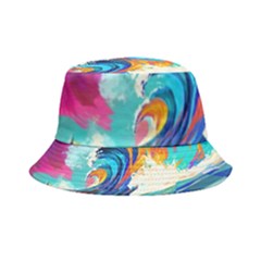 Tsunami Waves Ocean Sea Nautical Nature Water Art Inside Out Bucket Hat by Jancukart