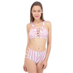 Pink Zebra Vibes Animal Print  Cage Up Bikini Set by ConteMonfrey