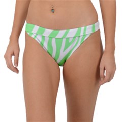 Green Zebra Vibes Animal Print  Band Bikini Bottoms by ConteMonfrey