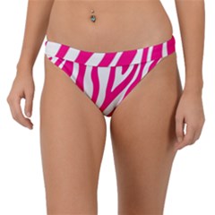 Pink Fucsia Zebra Vibes Animal Print Band Bikini Bottoms by ConteMonfrey