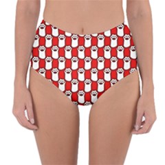 Red And White Cat Paws Reversible High-waist Bikini Bottoms by ConteMonfrey