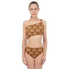 Brown Golden Bees Spliced Up Two Piece Swimsuit by ConteMonfrey