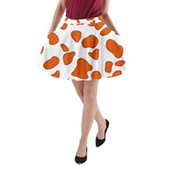 Orange Cow Dots A-line Pocket Skirt by ConteMonfrey