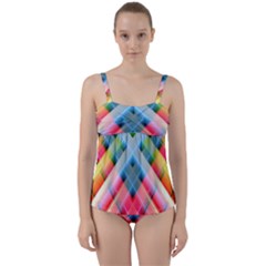 Graphics Colorful Colors Wallpaper Graphic Design Twist Front Tankini Set by Amaryn4rt