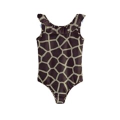 Giraffe Animal Print Skin Fur Kids  Frill Swimsuit