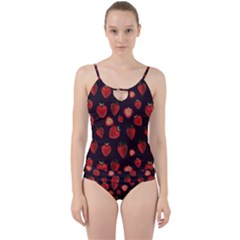 Watercolor Strawberry Cut Out Top Tankini Set by SychEva