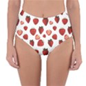 Strawberry Watercolor Reversible High-Waist Bikini Bottoms View1