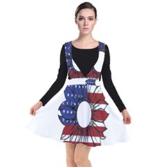 Us Flag Flower Sunshine Flag America Usa Plunge Pinafore Dress by Wegoenart