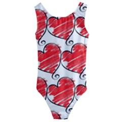 Seamless-heart-red Kids  Cut-out Back One Piece Swimsuit by nateshop