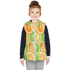 Fruits-orange Kids  Hooded Puffer Vest by nateshop