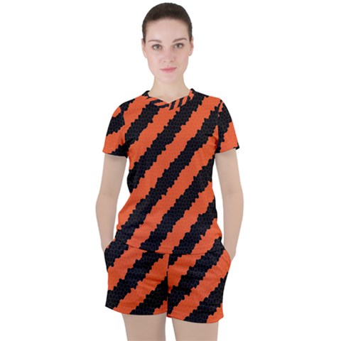 Halloween-background Women s Tee And Shorts Set by nateshop