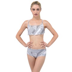 Strip-gray Layered Top Bikini Set by nateshop