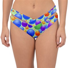 Background Pattern Design Colorful Bubbles Double Strap Halter Bikini Bottoms by Ravend