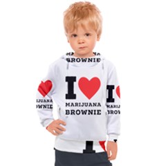 I Love Marijuana Brownie Kids  Hooded Pullover by ilovewhateva