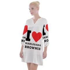 I Love Marijuana Brownie Open Neck Shift Dress by ilovewhateva