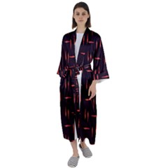 Hot Peppers Maxi Satin Kimono by SychEva