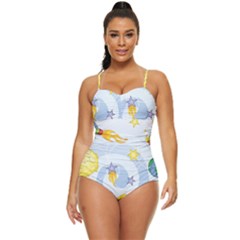 Science Fiction Outer Space Retro Full Coverage Swimsuit by Salman4z