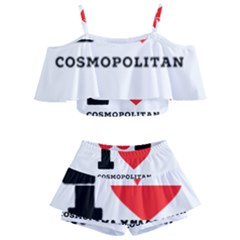 I Love Cosmopolitan  Kids  Off Shoulder Skirt Bikini by ilovewhateva