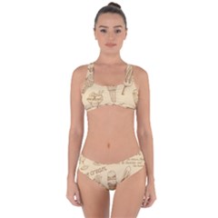 Ice-cream-vintage-pattern Criss Cross Bikini Set by Salman4z