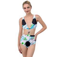 Geometric-shapes-background Tied Up Two Piece Swimsuit by Salman4z