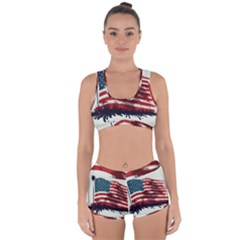 Patriotic Usa United States Flag Old Glory Racerback Boyleg Bikini Set by Ravend