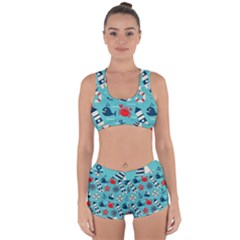 Seamless-pattern-nautical-icons-cartoon-style Racerback Boyleg Bikini Set by Salman4z