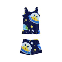 Space-seamless-pattern   - Kids  Boyleg Swimsuit by Salman4z