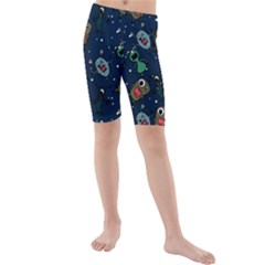 Monster-alien-pattern-seamless-background Kids  Mid Length Swim Shorts by Salman4z