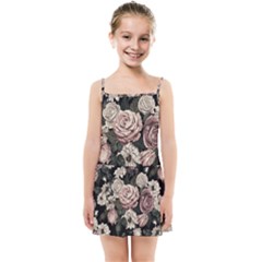Elegant-seamless-pattern-blush-toned-rustic-flowers Kids  Summer Sun Dress by Salman4z