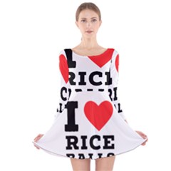 I Love Rice Balls Long Sleeve Velvet Skater Dress by ilovewhateva