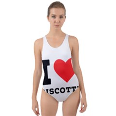 I Love Biscotti Cut-out Back One Piece Swimsuit by ilovewhateva