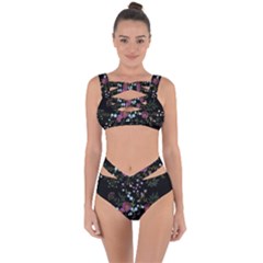 Embroidery-trend-floral-pattern-small-branches-herb-rose Bandaged Up Bikini Set  by Salman4z