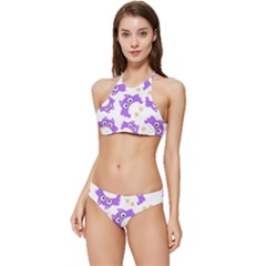 Purple-owl-pattern-background Banded Triangle Bikini Set by Salman4z