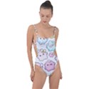 Cute-doodle-cartoon-seamless-pattern Tie Strap One Piece Swimsuit View1