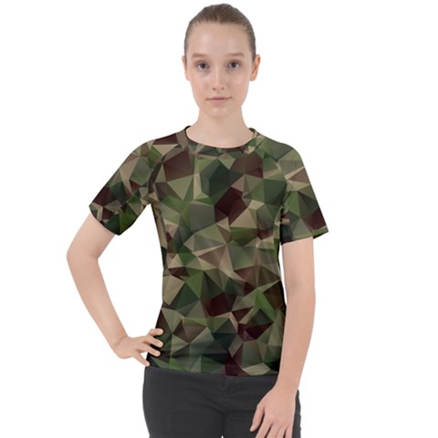 Abstract-vector-military-camouflage-background Women s Sport Raglan Tee by Salman4z