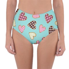 Seamless Pattern With Heart Shaped Cookies With Sugar Icing Reversible High-waist Bikini Bottoms by pakminggu