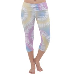 Tie Dye Pattern Colorful Design Capri Yoga Leggings by pakminggu