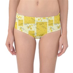 Party Confetti Yellow Squares Mid-waist Bikini Bottoms by pakminggu