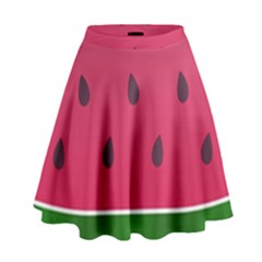 Watermelon Fruit Summer Red Fresh Food Healthy High Waist Skirt