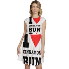 I Love Cinnamon Bun Cap Sleeve High Waist Dress by ilovewhateva