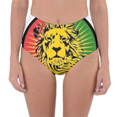 Lion Head Africa Rasta Reversible High-waist Bikini Bottoms by Mog4mog4