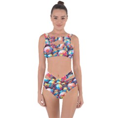Pattern Seamless Balls Colorful Rainbow Colors Bandaged Up Bikini Set  by 99art