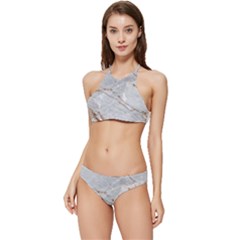 Gray Light Marble Stone Texture Background Banded Triangle Bikini Set by Vaneshart