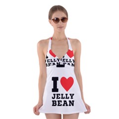 I Love Jelly Bean Halter Dress Swimsuit  by ilovewhateva